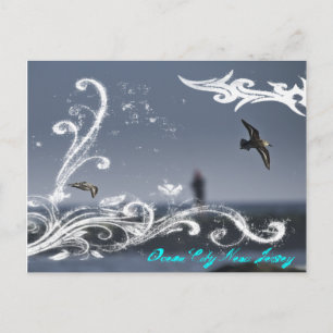 Mouette en vol carte postale