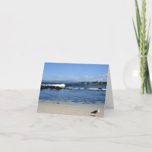 Mouette sur la plage, carte vierge de note