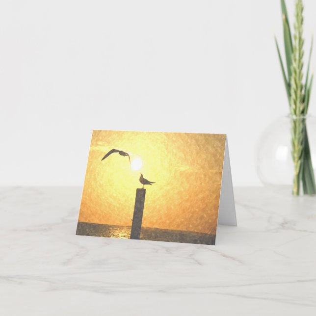 Mouettes au carte pour notes de crépuscule (Devant)