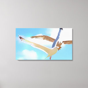 Mouettes en vol impression sur toile enveloppée