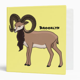 Mouflon goat illustration binder