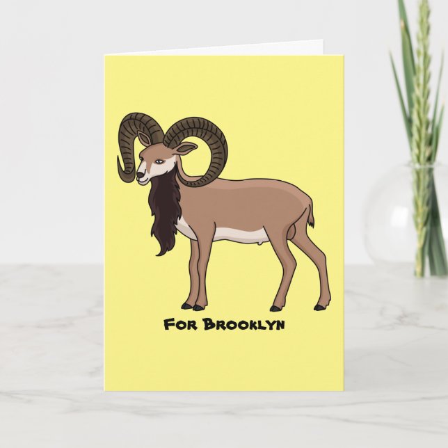 Mouflon goat illustration card (Front)