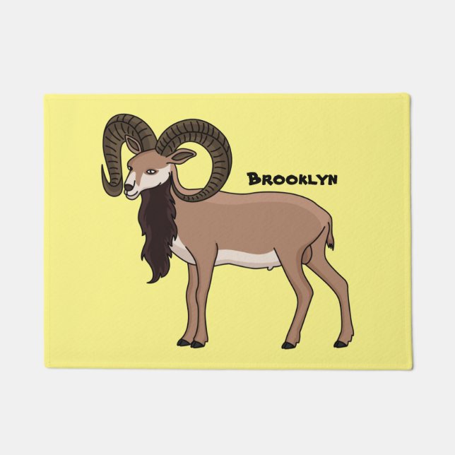 Mouflon goat illustration doormat