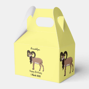Mouflon goat illustration favor box