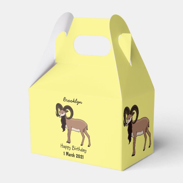 Mouflon goat illustration  favor box (Front Side)