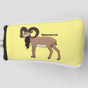 Mouflon goat illustration golf head cover