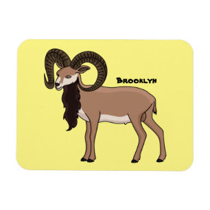 Mouflon goat illustration magnet