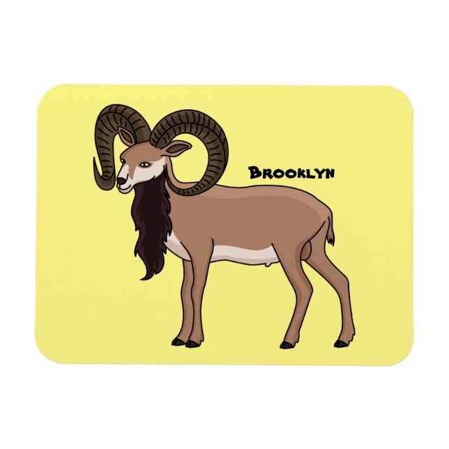 Mouflon goat illustration magnet (Horizontal)
