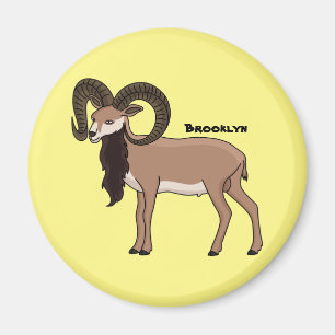 Mouflon goat illustration  magnet