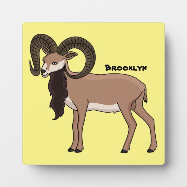 Mouflon goat illustration plaque (Front)