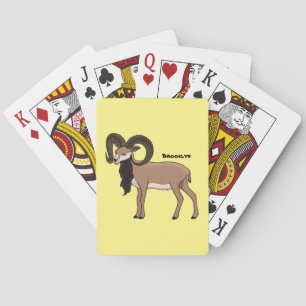 Mouflon goat illustration  playing cards