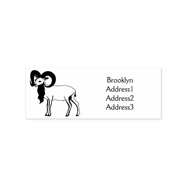 Mouflon goat illustration rubber stamp (Imprint)
