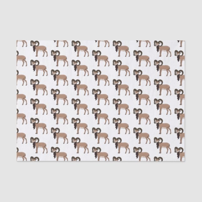 Mouflon goat illustration tissue paper (Front)
