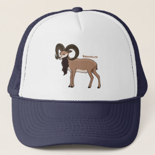 Mouflon goat illustration  trucker hat