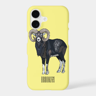Mouflon sheep cartoon illustration