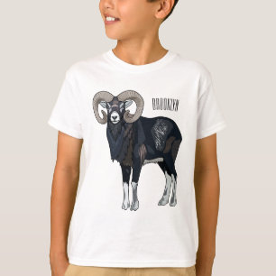 Mouflon sheep cartoon illustration T-Shirt