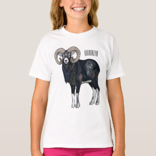 Mouflon sheep cartoon illustration T-Shirt