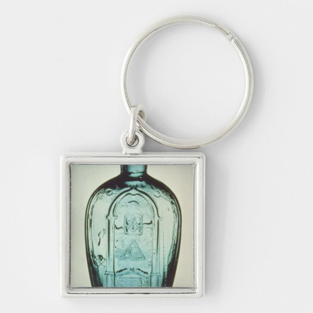 Mould-blown masonic flask keychain (Front)