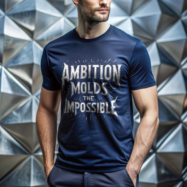 Mould the Impossible with Ambition - Motivational T-Shirt (Male Model Wearing 'Mold the Impossible with Ambition - Motivational T-Shirt')