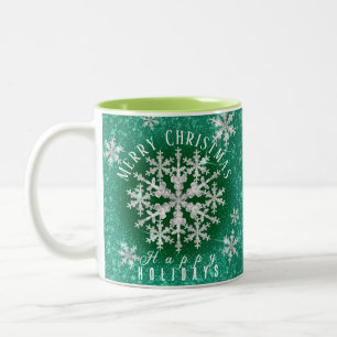 Moules à neige Vert à deux tons de café Mug