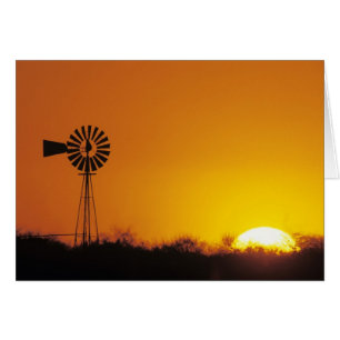 Moulin à vent au coucher du soleil, Sinton, Texas,