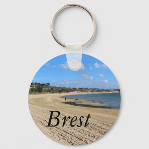 Moulin Blanc beach in Brest Keychain