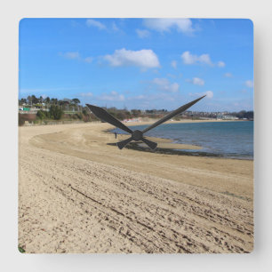 Moulin Blanc beach in Brest Square Wall Clock
