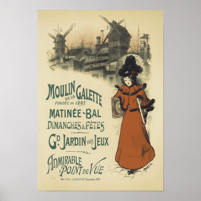 Moulin de la Galette, Roedel Poster (Front)