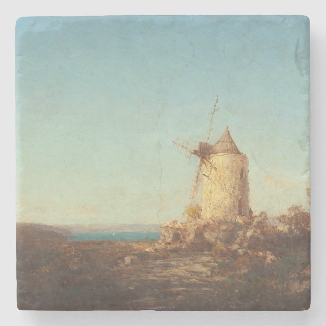 Moulin De Saint-Mitre, Près De Martigues Stone Coaster (Front)