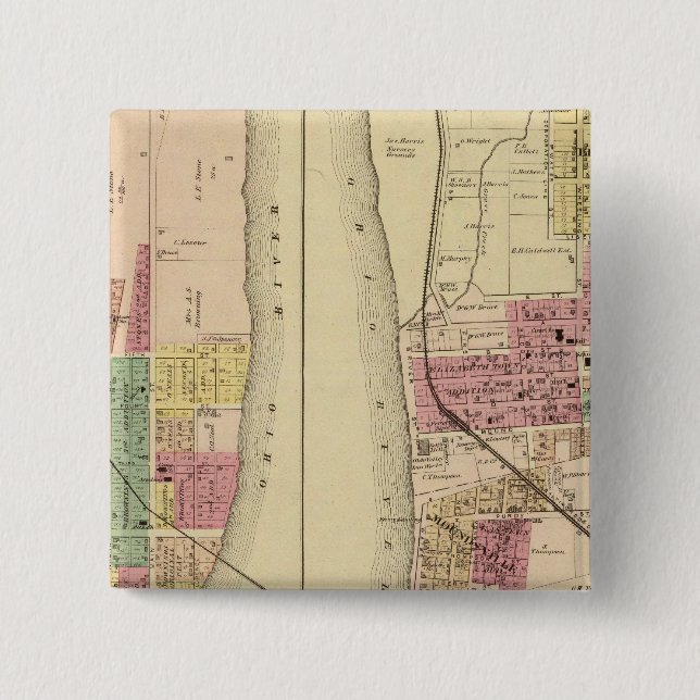 Moundsville,West Virginia 2 Inch Square Button (Front)