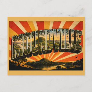 Moundville Alabama Ancient River Valley Art Postcard