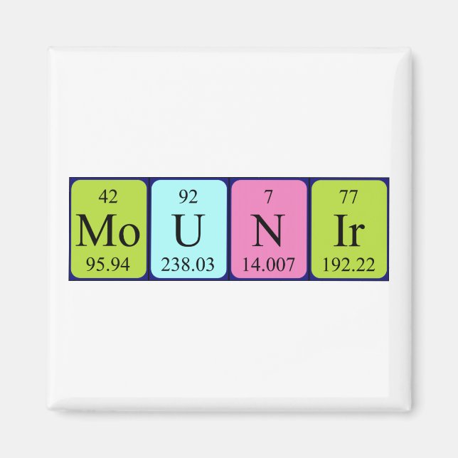 Mounir periodic table name magnet (Front)