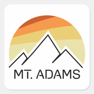 Mount Adams New Hampshire Retro Square Sticker