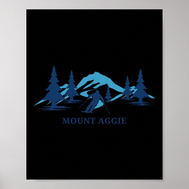 Mount Aggie Texas Ski Resort Skiing Skier  Poster (Front)