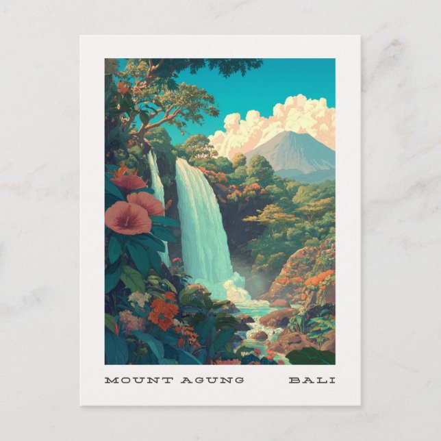 Mount Agung Bali Travel Postcard (Front)