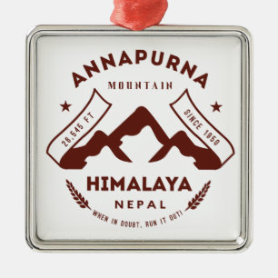 Mount Annapurna Nepal Metal Ornament