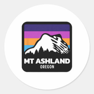 Mount Ashland Oregon Skiing Snowboarding Family  Classic Round Sticker