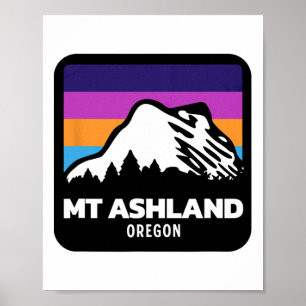 Mount Ashland Oregon Skiing Snowboarding Family  Poster