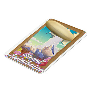 Mount Assiniboine Blimp vacation poster Magnet