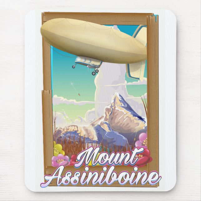 Mount Assiniboine Blimp vacation poster Mouse Pad (Front)