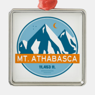 Mount Athabasca Stars Moon Metal Ornament