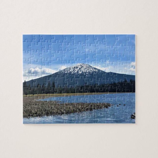 Mount Bachelor at Hosmer Lake, OR Jigsaw Puzzle (Horizontal)