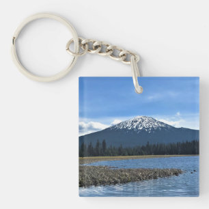 Mount Bachelor at Hosmer Lake, Oregon Keychain