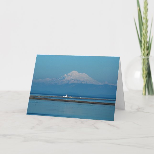 Mount Baker and Dungeness Lighthouse - Frameable Card (Front)