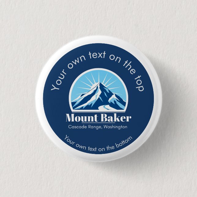 Mount Baker Cascade Washington ski resort  1 Inch Round Button (Front)