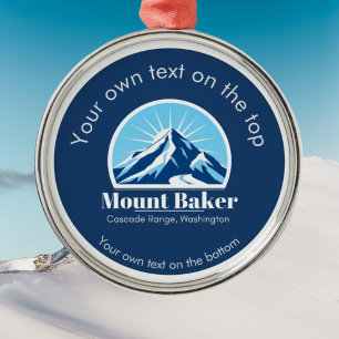 Mount Baker Cascade Washington ski resort medal Metal Ornament