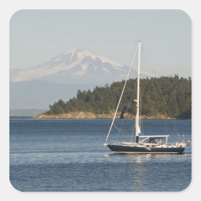 Mount Baker dominates landscape Square Sticker (Front)