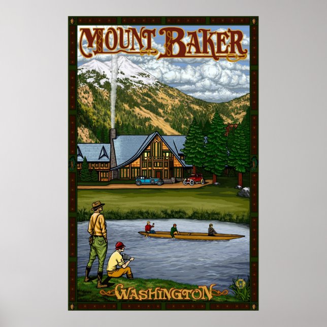 Mount Baker Lodge - Affiche de voyage en Cascade d (Devant)