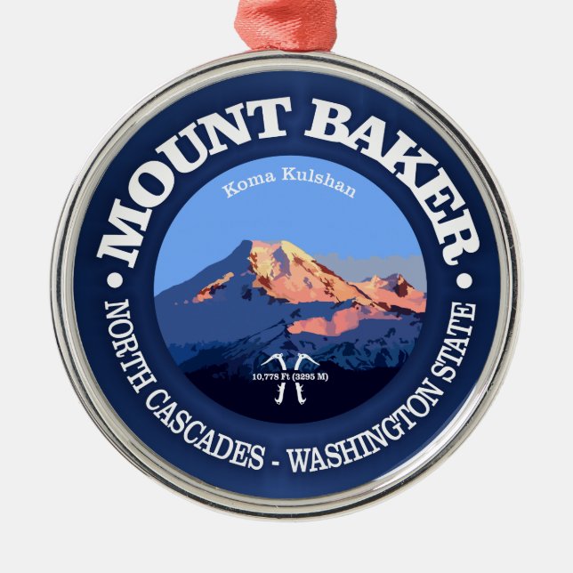 Mount Baker Metal Ornament (Front)