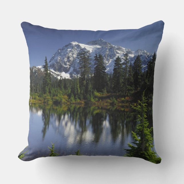 Mount Baker-Snoqualmie National Forest Throw Pillow (Front)